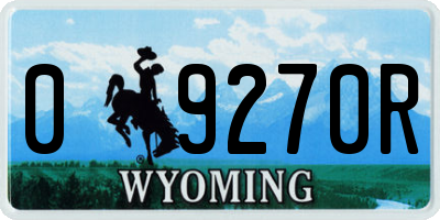 WY license plate 09270R
