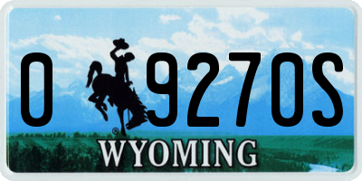 WY license plate 09270S