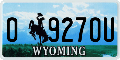 WY license plate 09270U
