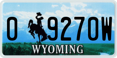 WY license plate 09270W