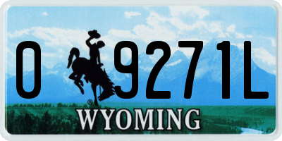 WY license plate 09271L