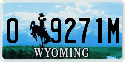 WY license plate 09271M