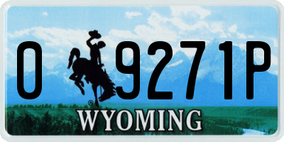 WY license plate 09271P
