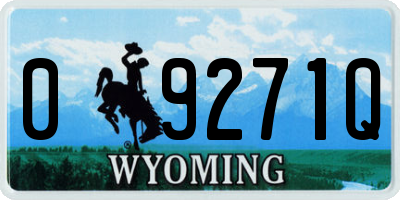 WY license plate 09271Q