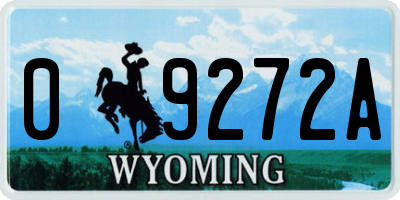 WY license plate 09272A