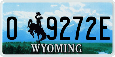 WY license plate 09272E
