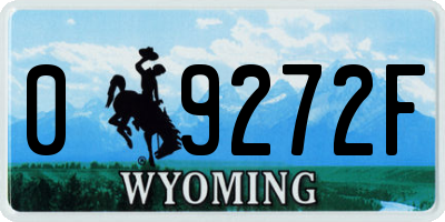 WY license plate 09272F