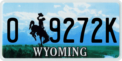 WY license plate 09272K
