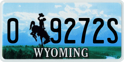 WY license plate 09272S
