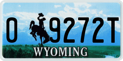 WY license plate 09272T