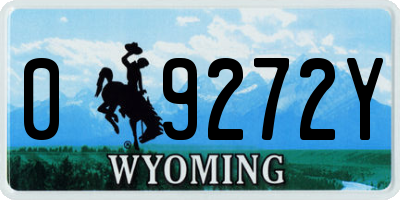 WY license plate 09272Y