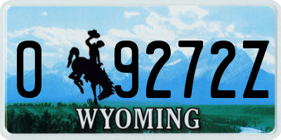 WY license plate 09272Z