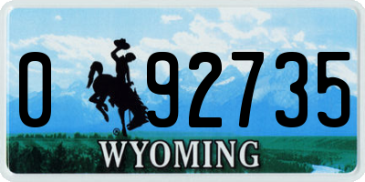 WY license plate 092735