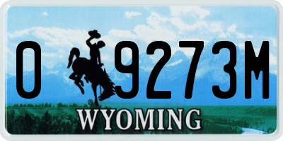 WY license plate 09273M