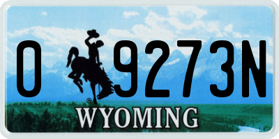 WY license plate 09273N
