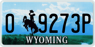 WY license plate 09273P