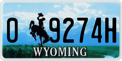 WY license plate 09274H
