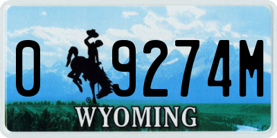 WY license plate 09274M