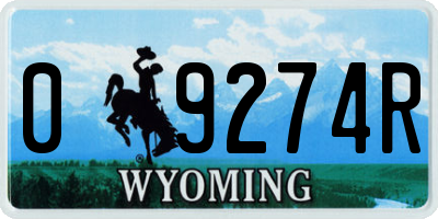 WY license plate 09274R