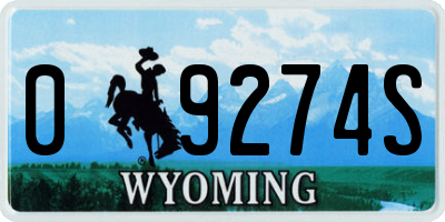 WY license plate 09274S