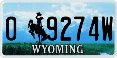 WY license plate 09274W