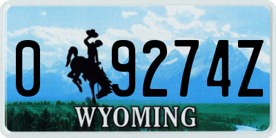 WY license plate 09274Z