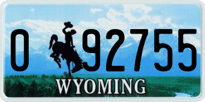 WY license plate 092755