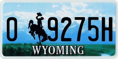 WY license plate 09275H