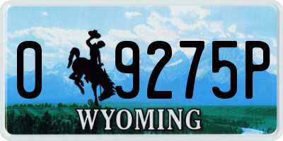 WY license plate 09275P