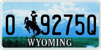 WY license plate 09275Q
