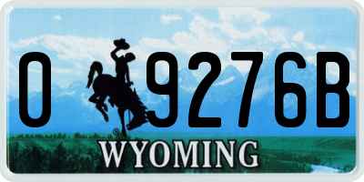 WY license plate 09276B