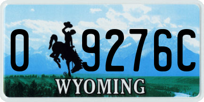 WY license plate 09276C