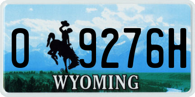 WY license plate 09276H