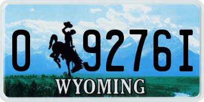 WY license plate 09276I