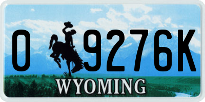 WY license plate 09276K