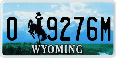WY license plate 09276M