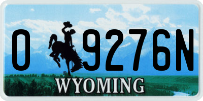WY license plate 09276N