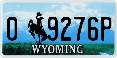 WY license plate 09276P