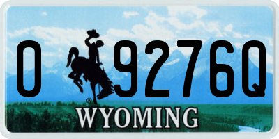 WY license plate 09276Q