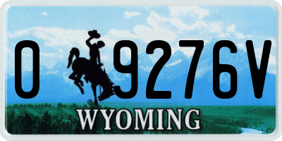 WY license plate 09276V