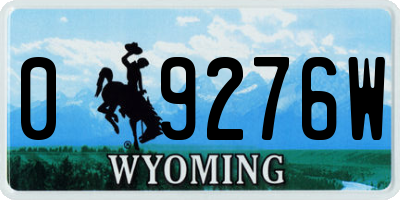 WY license plate 09276W