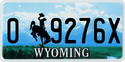 WY license plate 09276X