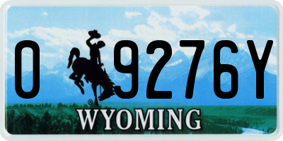WY license plate 09276Y