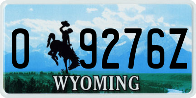 WY license plate 09276Z