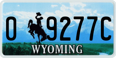 WY license plate 09277C