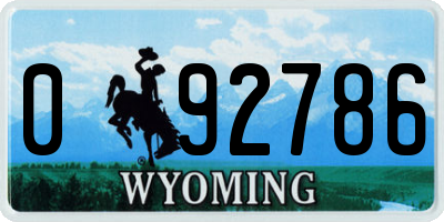WY license plate 092786