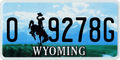 WY license plate 09278G