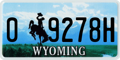 WY license plate 09278H
