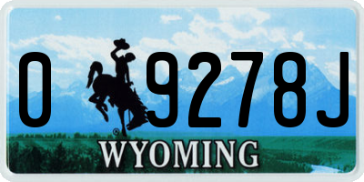 WY license plate 09278J