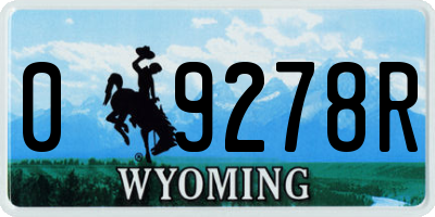 WY license plate 09278R